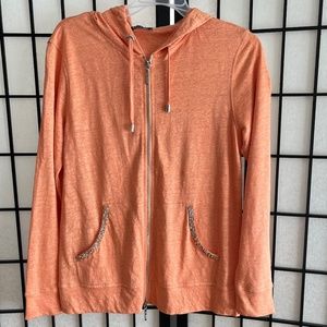 Light hooded sweater with zipper, size S/M